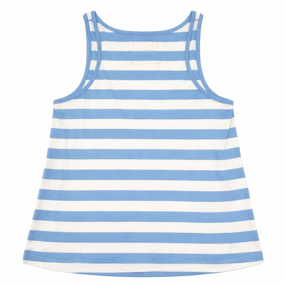 Current/Elliott The Freshman PKT Tank Size 2 Blue White Stripe Relaxed - Picture 2 of 7
